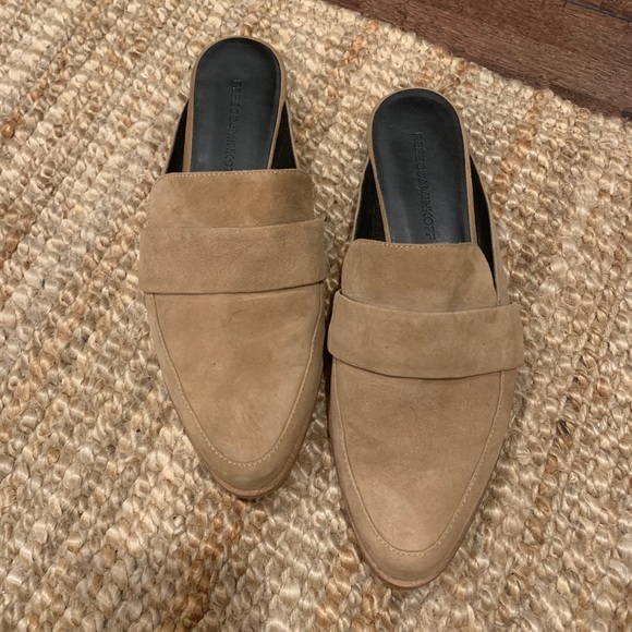 Rebecca minkoff suede slide Mika mules 8 taupe